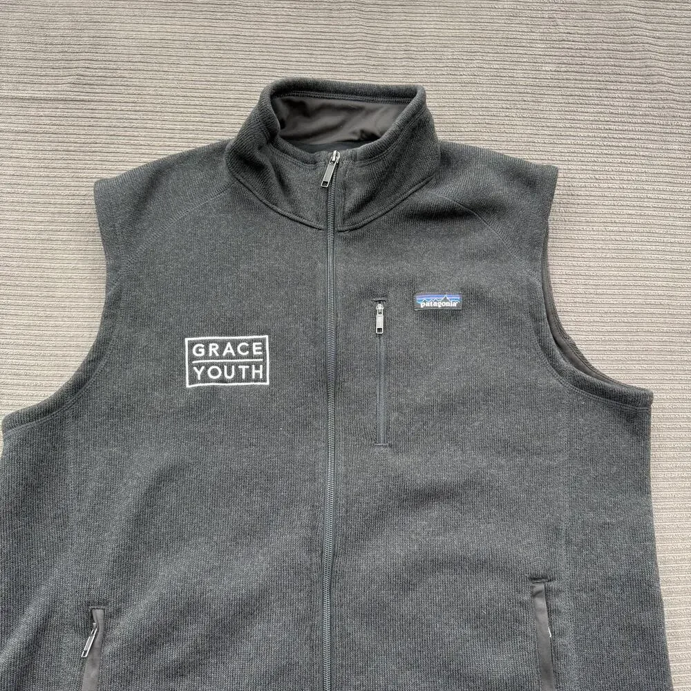 Patagonia Fleece‎ Vest Mens XL Full Zip Grace Youth Embroidered Pockets Outdoors